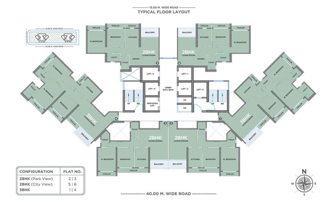 Floor Layout of GeeCee Emerald Residential Project - Kharghar, Navi Mumbai