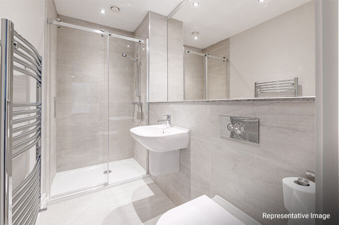 Sleek and Modern Bathroom Design at GeeCee Emerald, Kharghar, Navi Mumbai